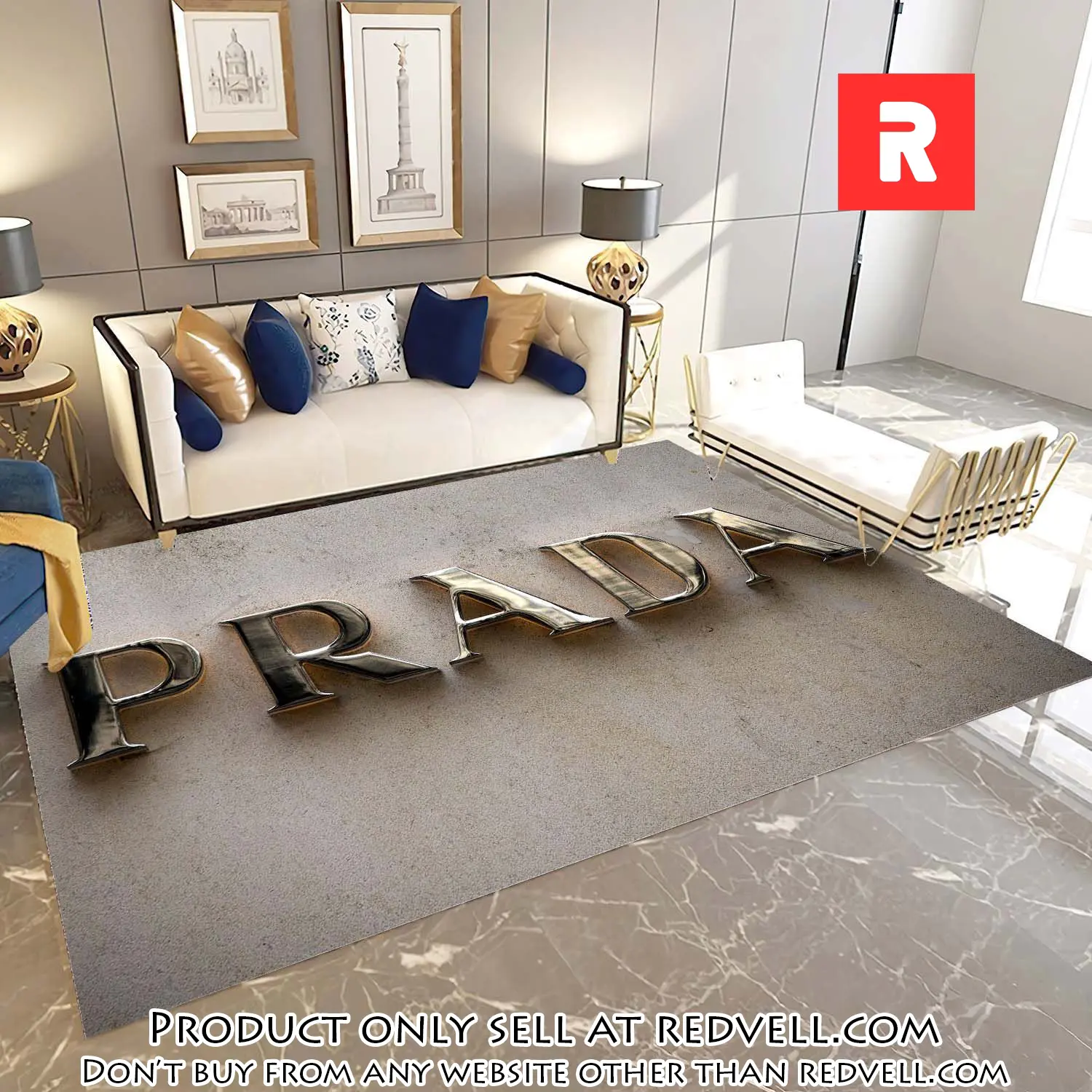 Prada logo luxury brand premium area rug carpet home decor rv4611984